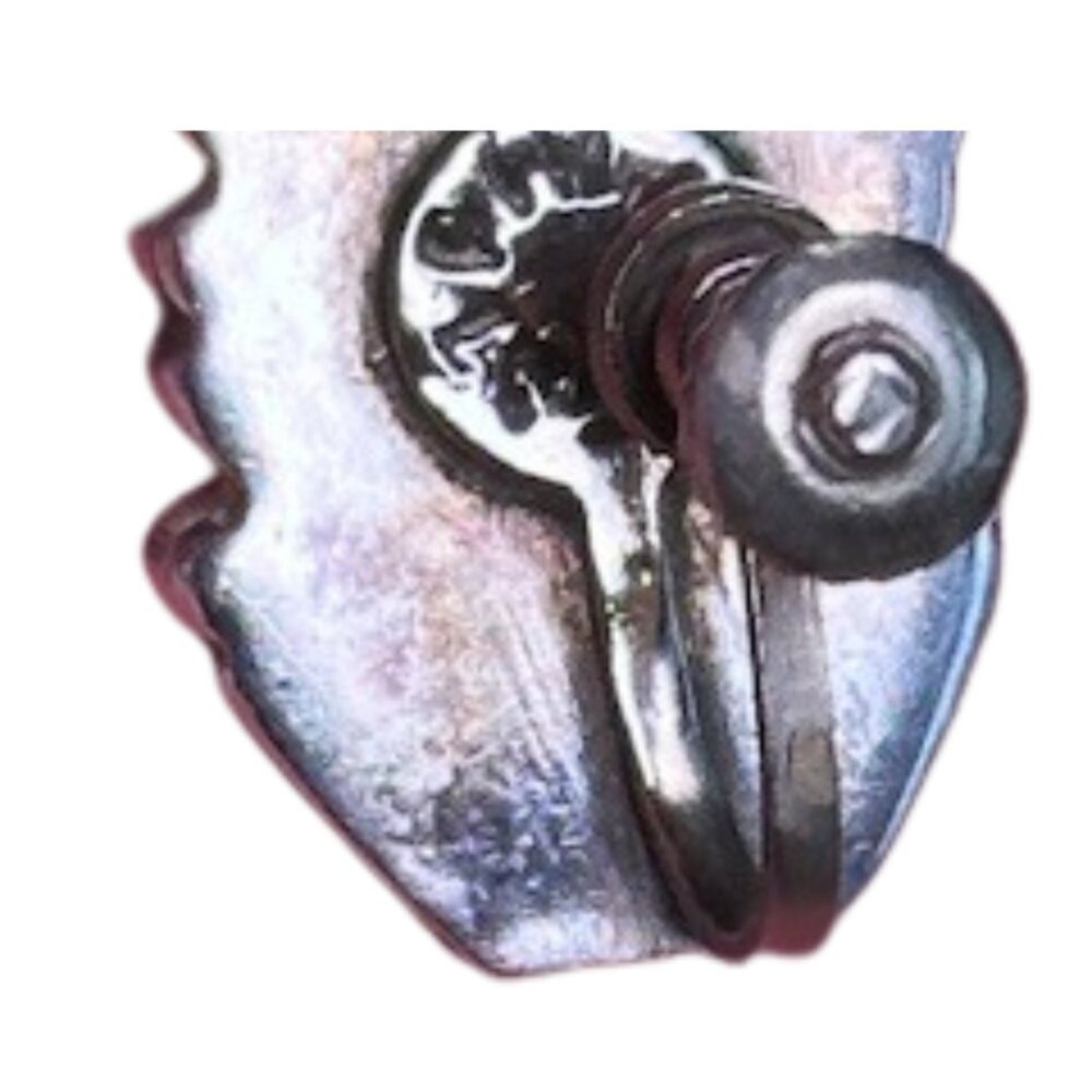 Vintage 925 Sterling Silver Abalone Inlay Screw-Back Earrings - Picture 6 of 6